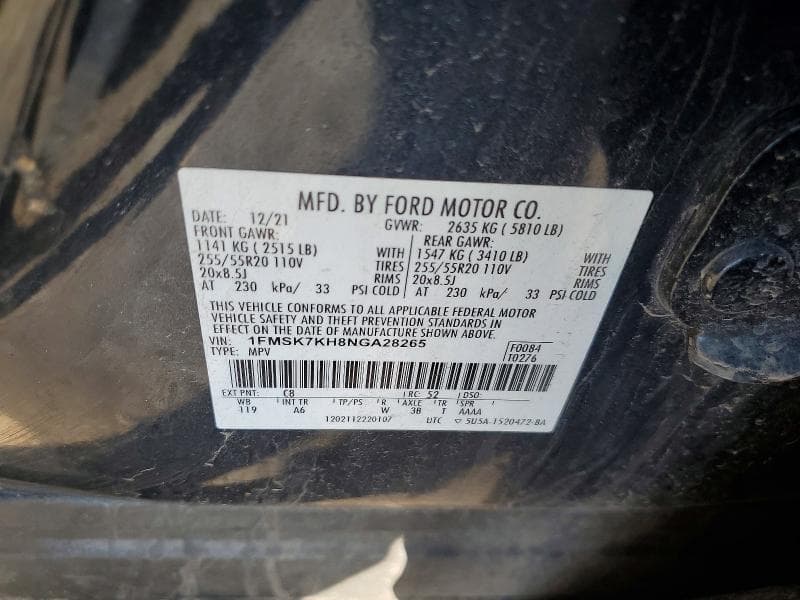 2022 FORD EXPLORER ST-LINE 13