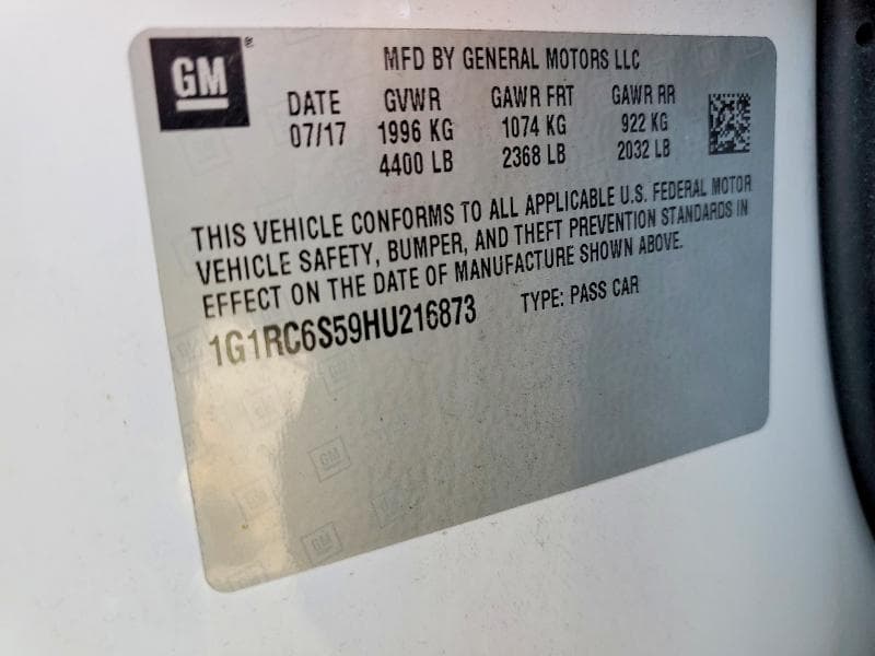2017 CHEVROLET VOLT LT 12