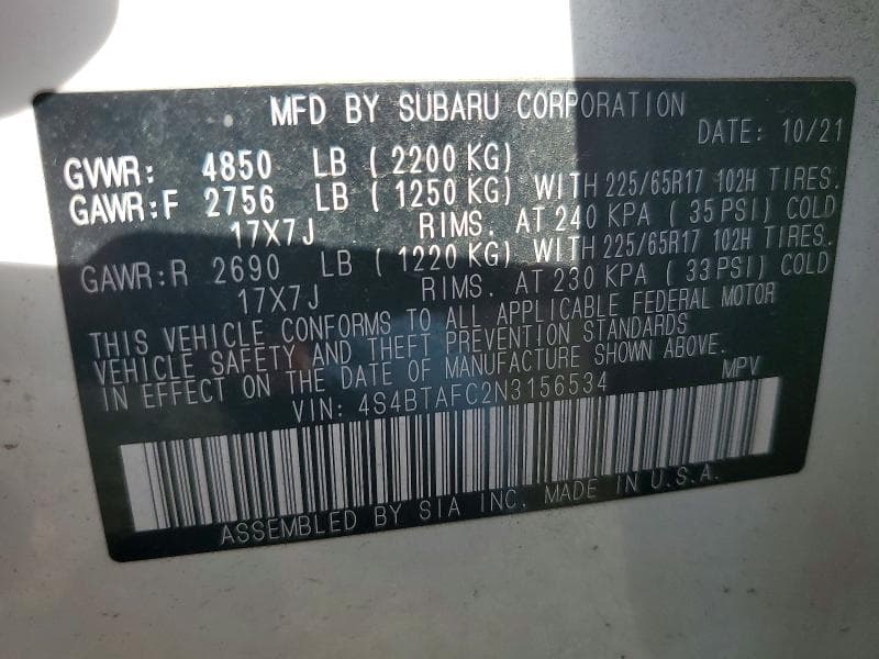 2022 SUBARU OUTBACK PREMIUM 13