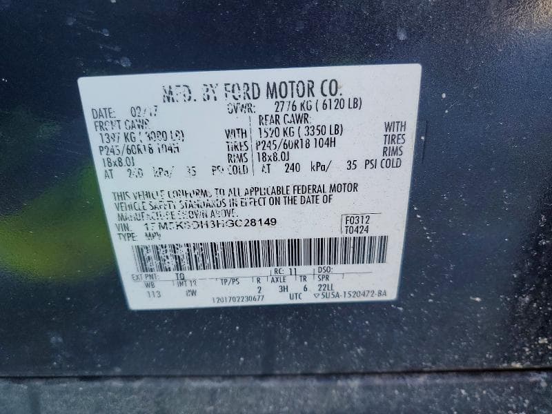 2017 FORD EXPLORER XLT 13