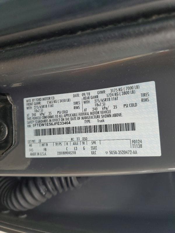 2018 FORD F150 SUPERCREW 12