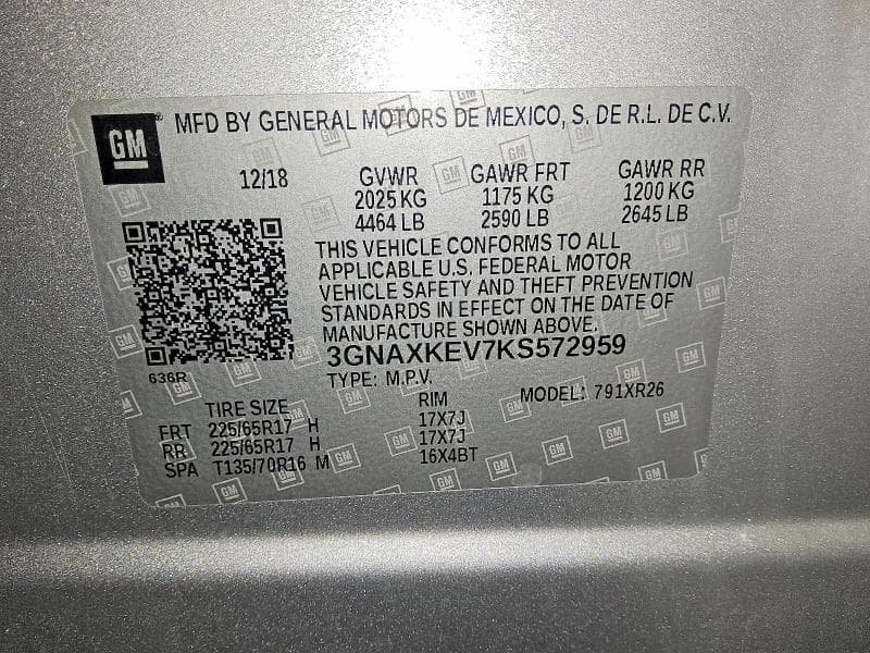2019 CHEVROLET EQUINOX LT 12
