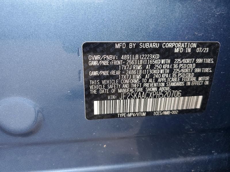 2023 SUBARU FORESTER 13