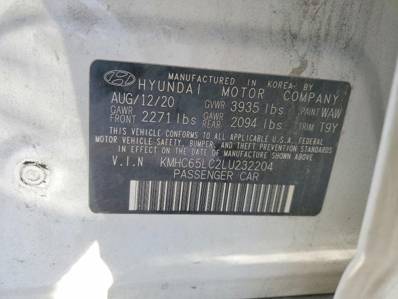 2020 HYUNDAI IONIQ BLUE 12