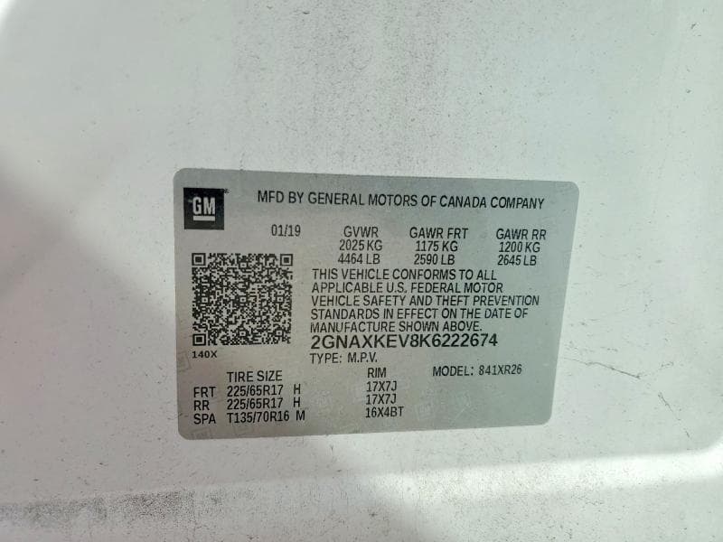 2019 CHEVROLET EQUINOX LT 12