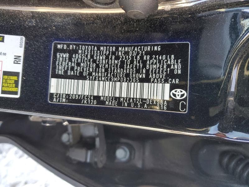 2021 TOYOTA COROLLA SE 12