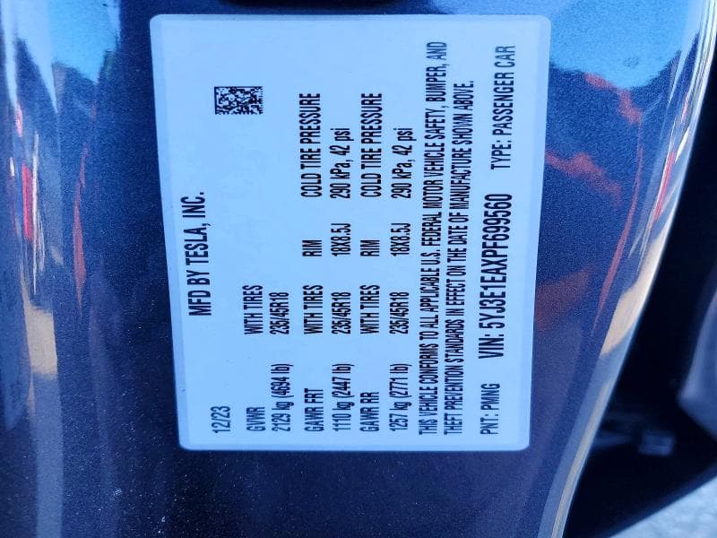 2023 TESLA MODEL 3 12