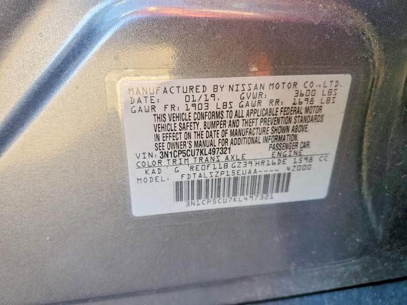 2019 NISSAN KICKS SV 12
