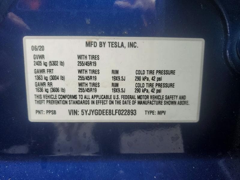 2020 TESLA MODEL Y 13