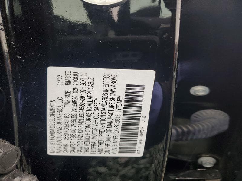 2022 HONDA PILOT SPORT 14
