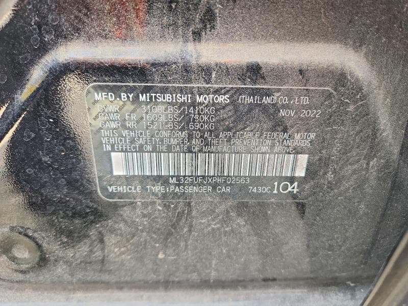 2023 MITSUBISHI MIRAGE G4 ES 12
