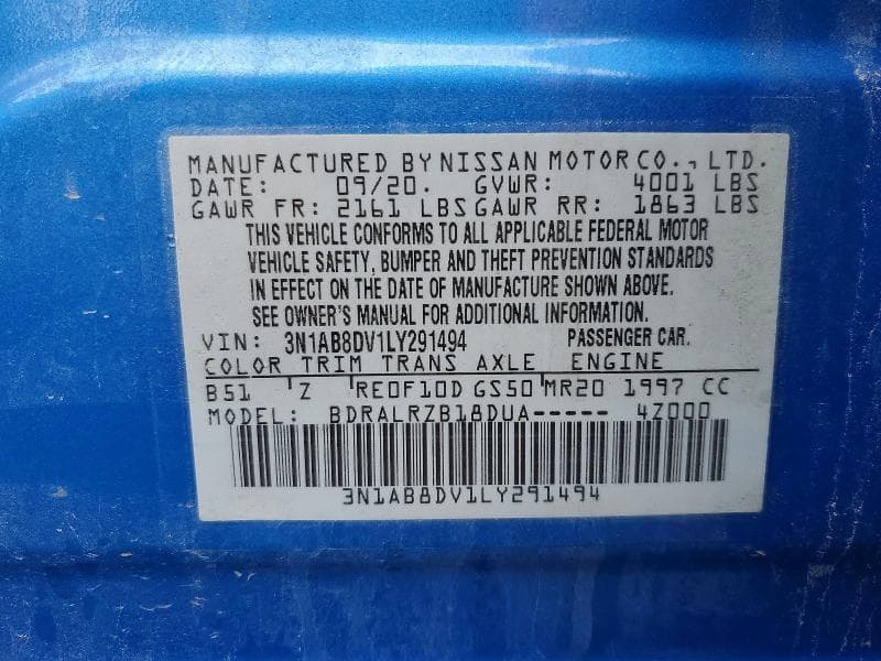 2020 NISSAN SENTRA SR 13