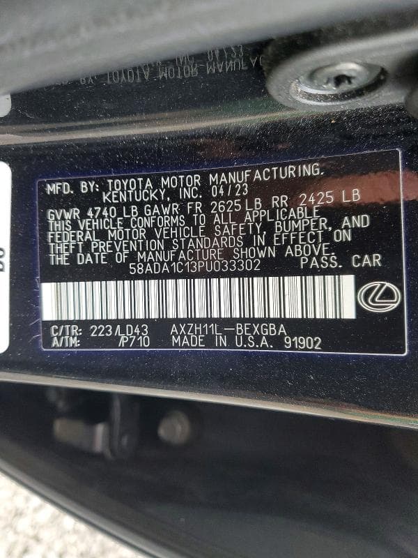 2023 LEXUS ES 300H BASE 12