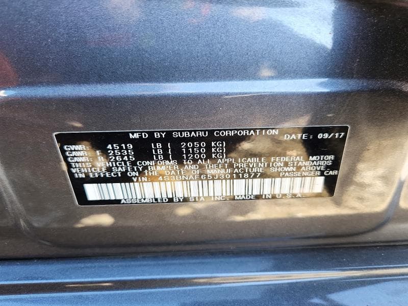 2018 SUBARU LEGACY 2.5I PREMIUM 12
