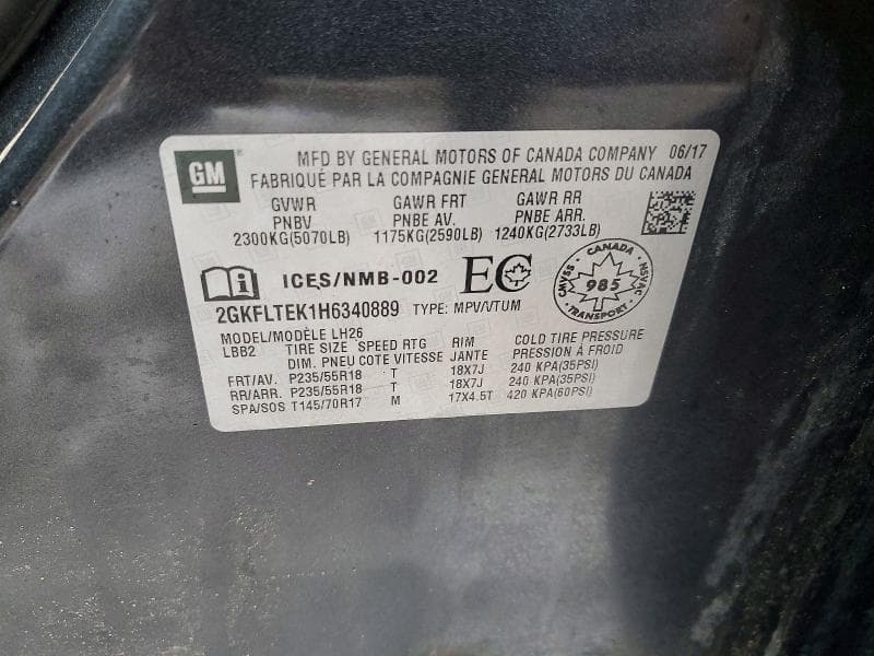2017 GMC TERRAIN SLE 14
