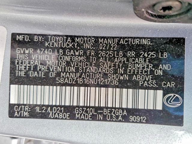 2022 LEXUS ES 350 13