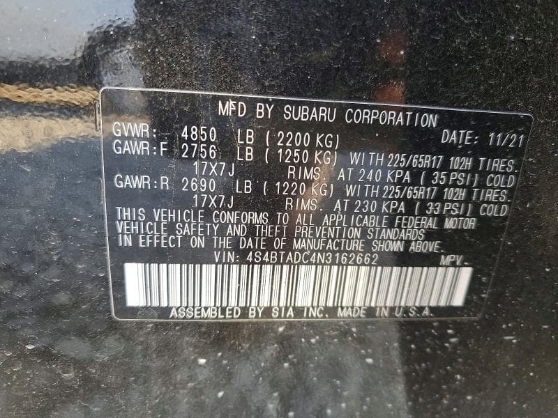 2022 SUBARU OUTBACK PREMIUM 14