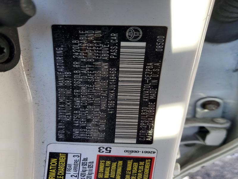 2018 TOYOTA CAMRY XSE 12