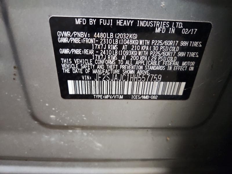2017 SUBARU FORESTER 2.5I LIMITED 13