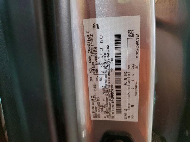 2023 FORD F150 SUPERCREW 12