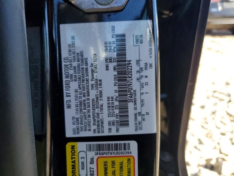 2020 FORD FUSION SE 13