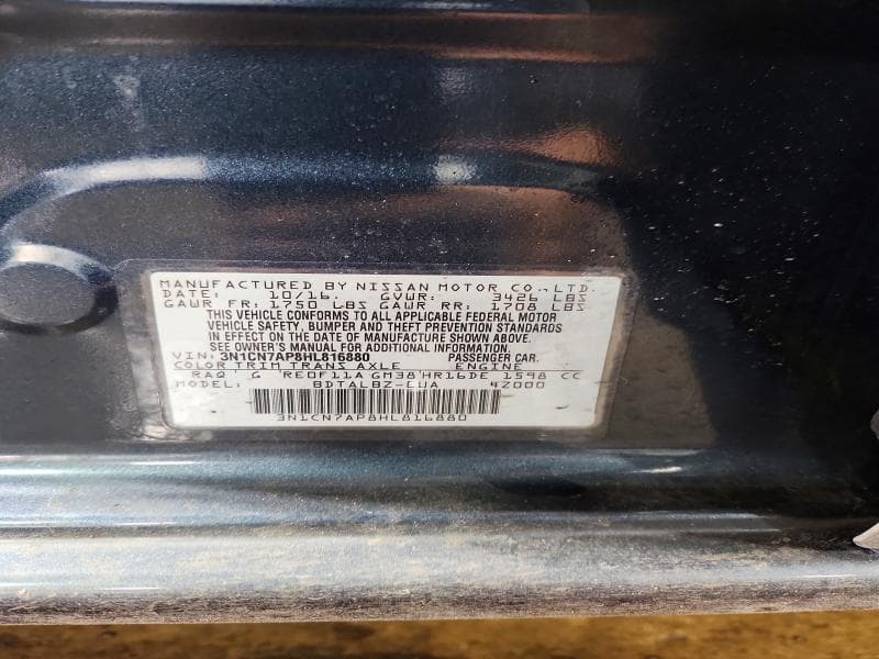 2017 NISSAN VERSA 1.6 S 13