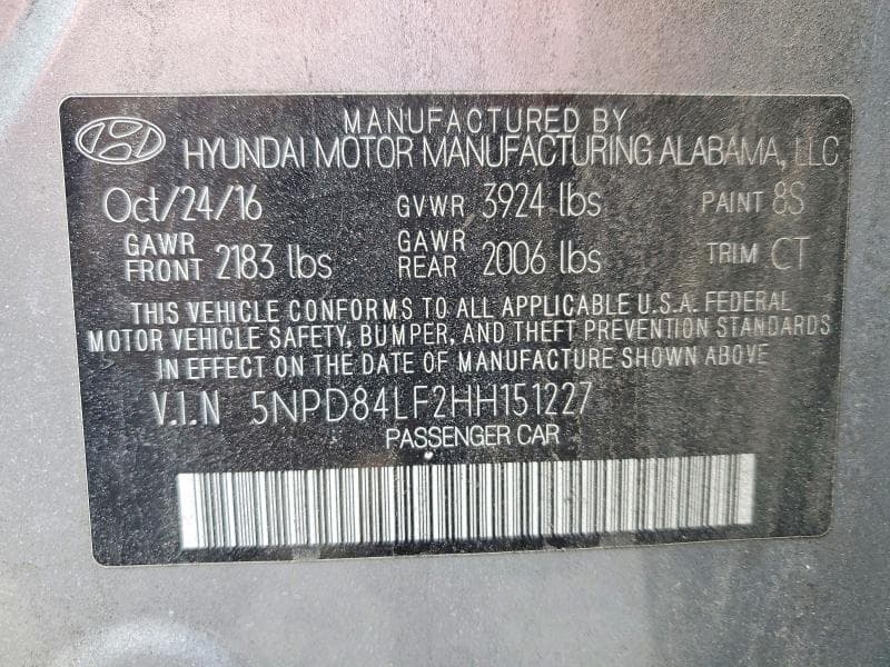 2017 HYUNDAI ELANTRA SE 12