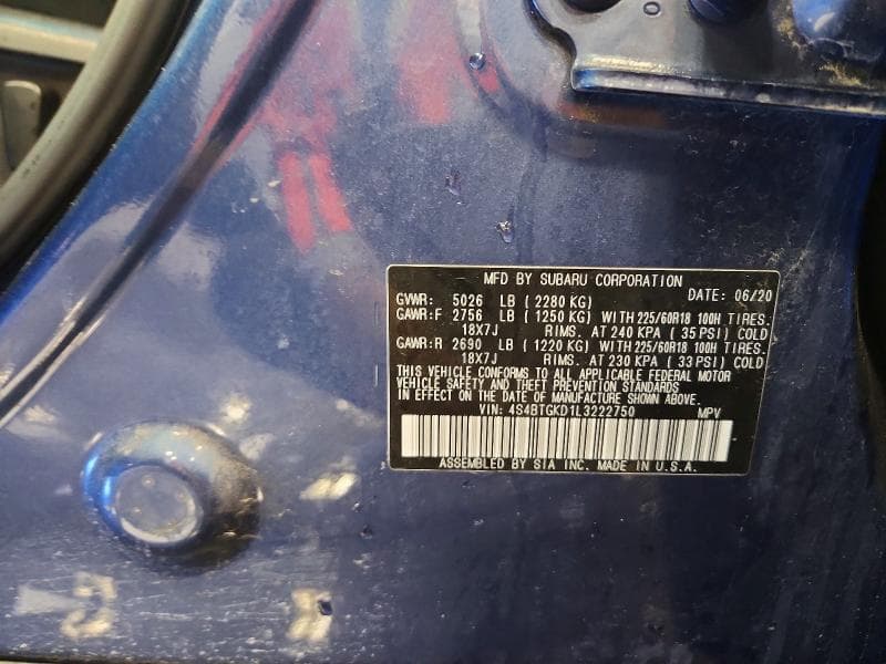 2020 SUBARU OUTBACK ONYX EDITION XT 13