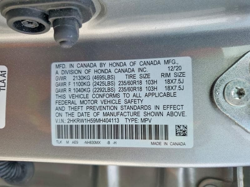 2021 HONDA CR-V EX 12