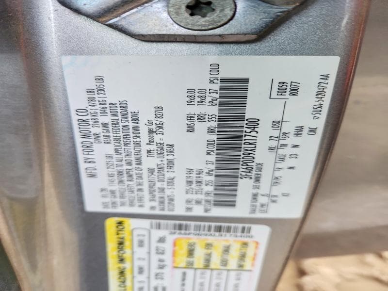 2020 FORD FUSION TITANIUM 12