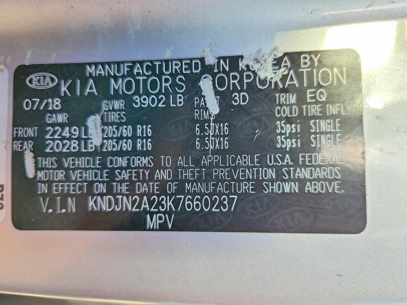 2019 KIA SOUL BASE 14