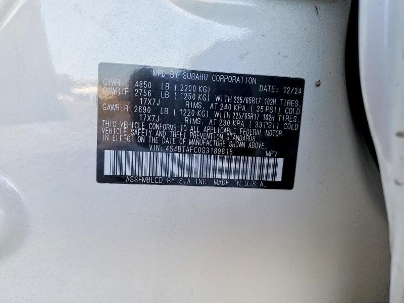 2025 SUBARU OUTBACK PREMIUM 12