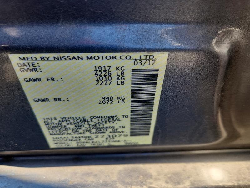 2017 NISSAN ALTIMA 12
