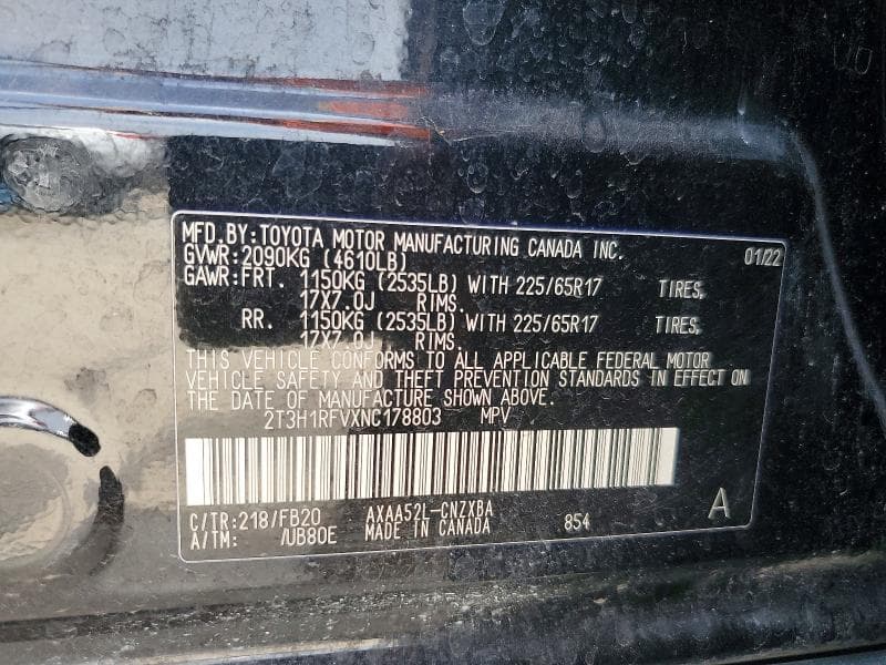 2022 TOYOTA RAV4 LE 12