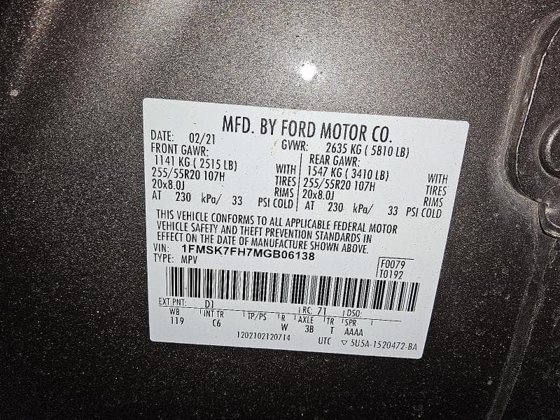2021 FORD EXPLORER LIMITED 13