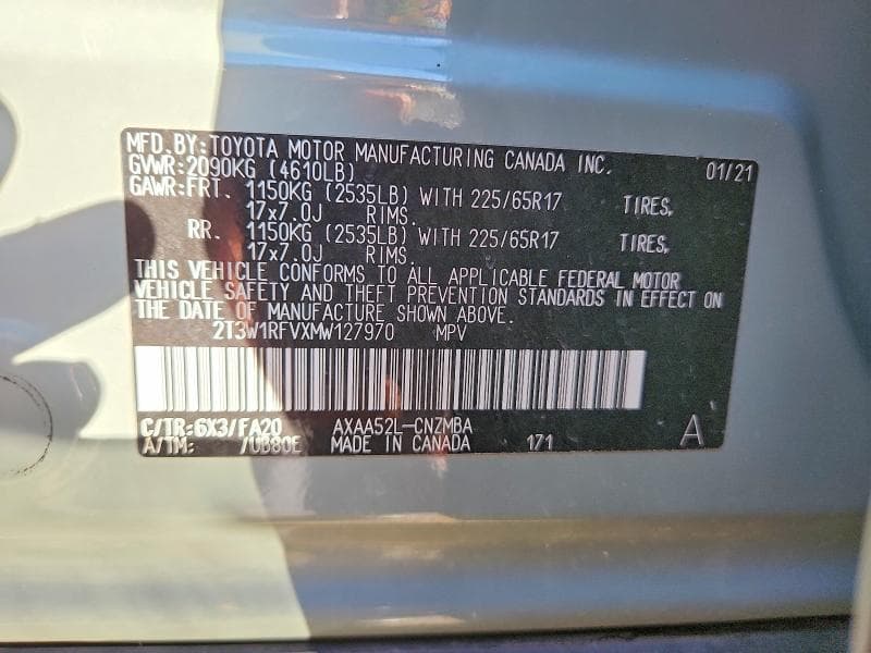 2021 TOYOTA RAV4 XLE 14