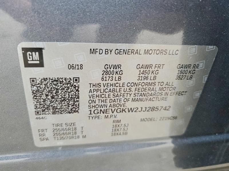 2018 CHEVROLET TRAVERSE LT 13