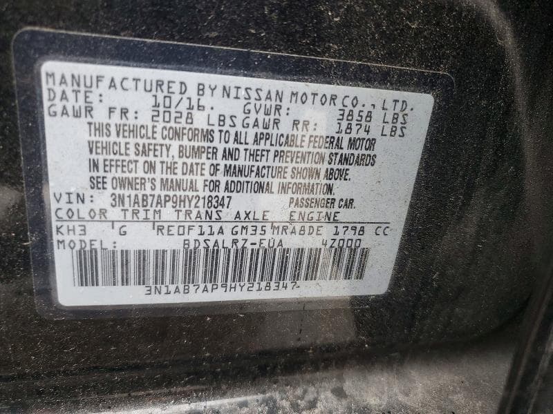 2017 NISSAN SENTRA SR 12