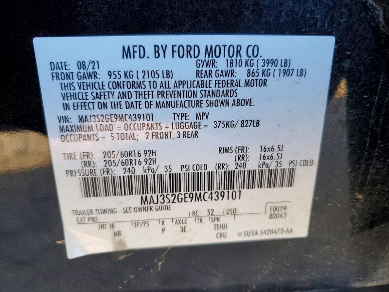 2021 FORD ECOSPORT SE 13