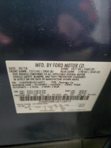 2018 FORD TAURUS SEL 13