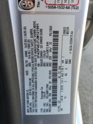 2018 FORD FIESTA SE 12