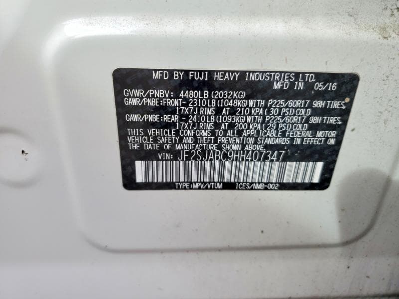 2017 SUBARU FORESTER 2.5I 12