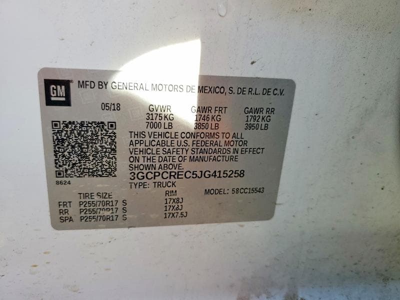 2018 CHEVROLET SILVERADO 1500 12