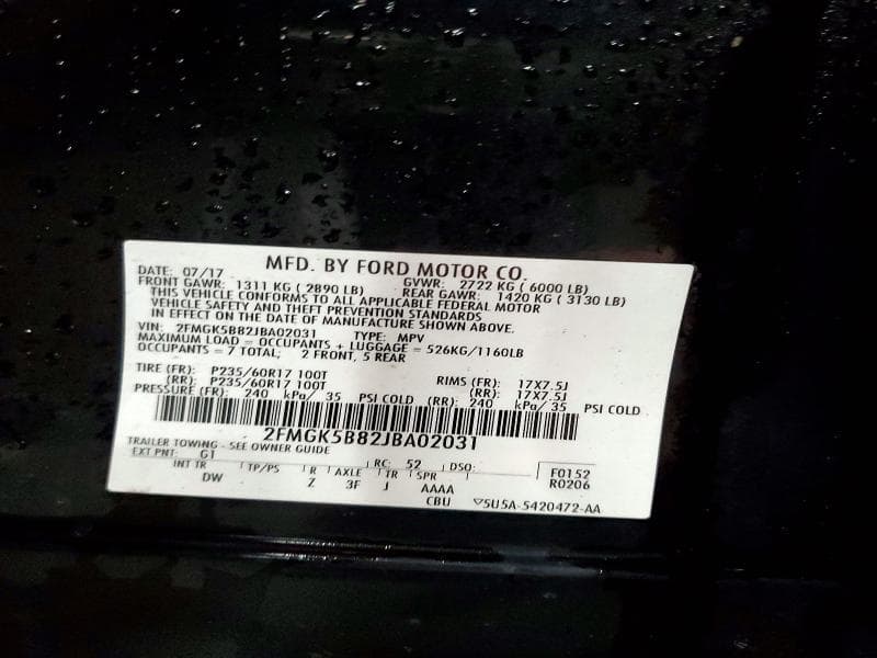 2018 FORD FLEX SE 13