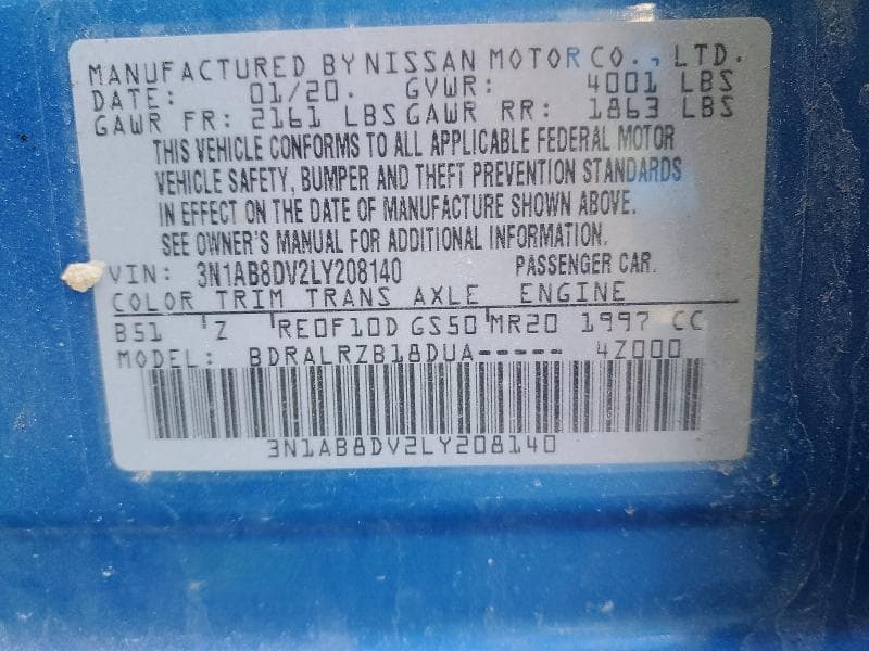 2020 NISSAN SENTRA SR 12