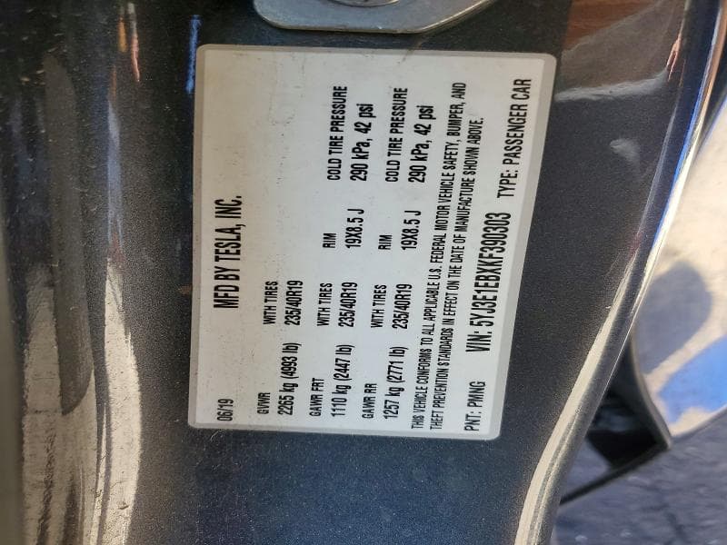 2019 TESLA MODEL 3 12