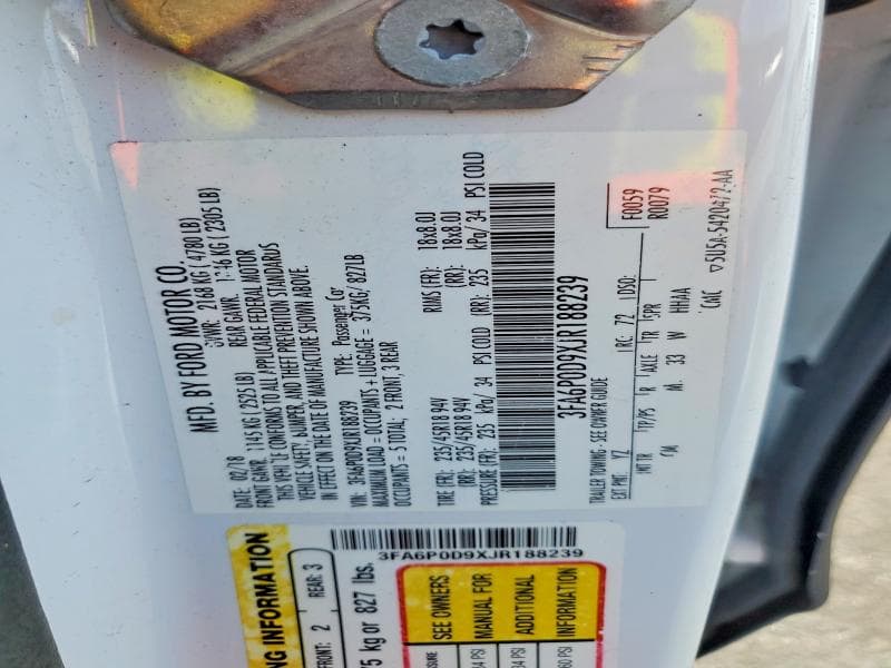 2018 FORD FUSION TITANIUM 13