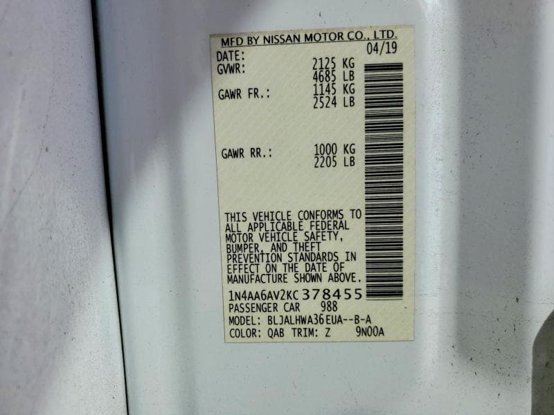 2019 NISSAN MAXIMA PLATINUM 12
