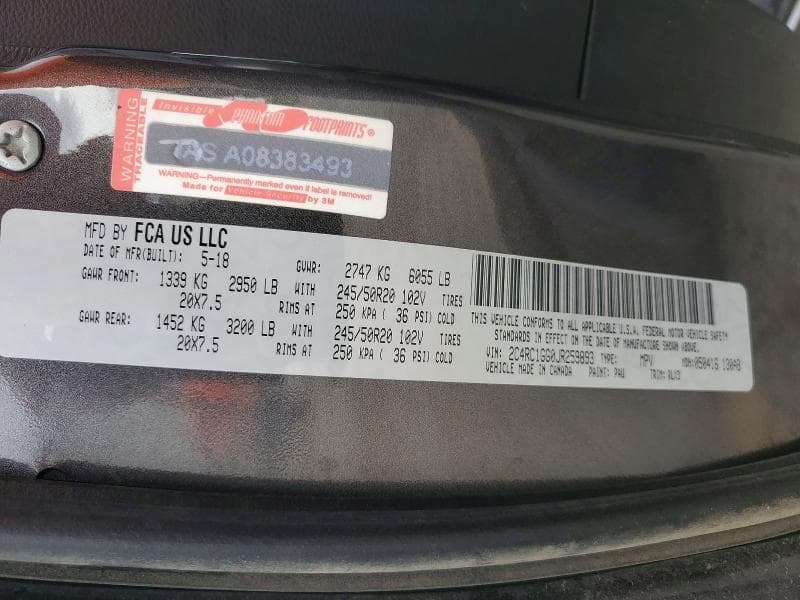 2018 CHRYSLER PACIFICA LIMITED 13