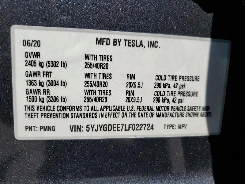 2020 TESLA MODEL Y 13